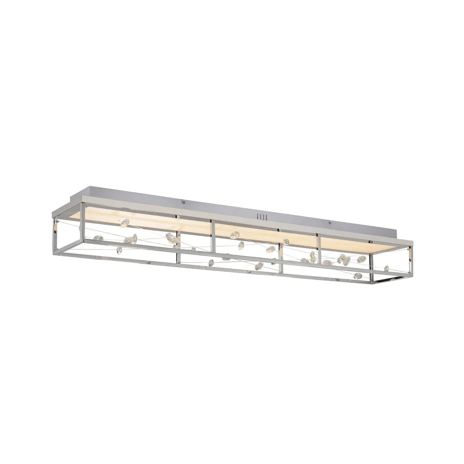 LED-Deckenlampe SKINA, chrom, 112 cm, CCT, dim Fernbedienung