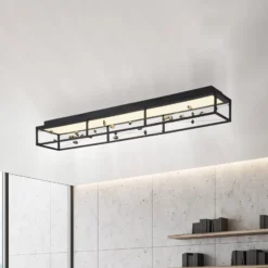 LED-Deckenlampe SKINA, schwarz, 112 cm CCT dim Fernbedienung