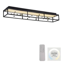 LED-Deckenlampe SKINA, schwarz, 112 cm CCT dim Fernbedienung