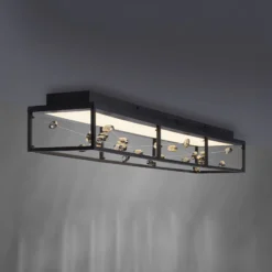 LED-Deckenlampe SKINA, schwarz, 112 cm CCT dim Fernbedienung