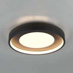 LED-Deckenlampe Solea, schwarz matt, Ø 40 cm, Kunststoff