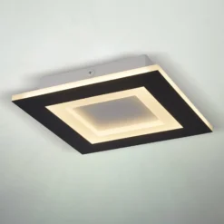 LED-Deckenlampe Squary, Länge 39 cm, schwarz/weiß Eisen, CCT