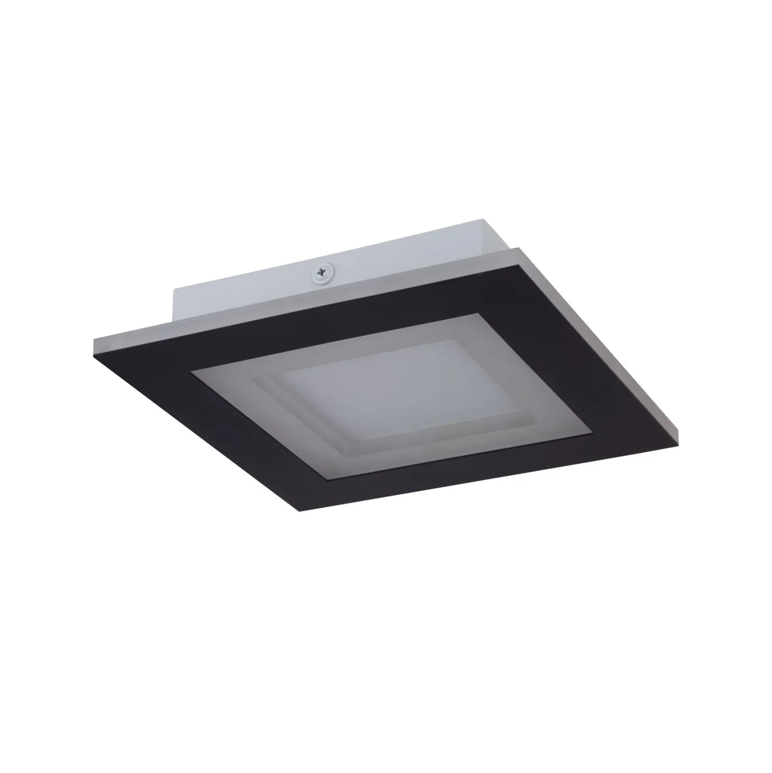 LED-Deckenlampe Squary, Länge 39 cm, schwarz/weiß Eisen, CCT