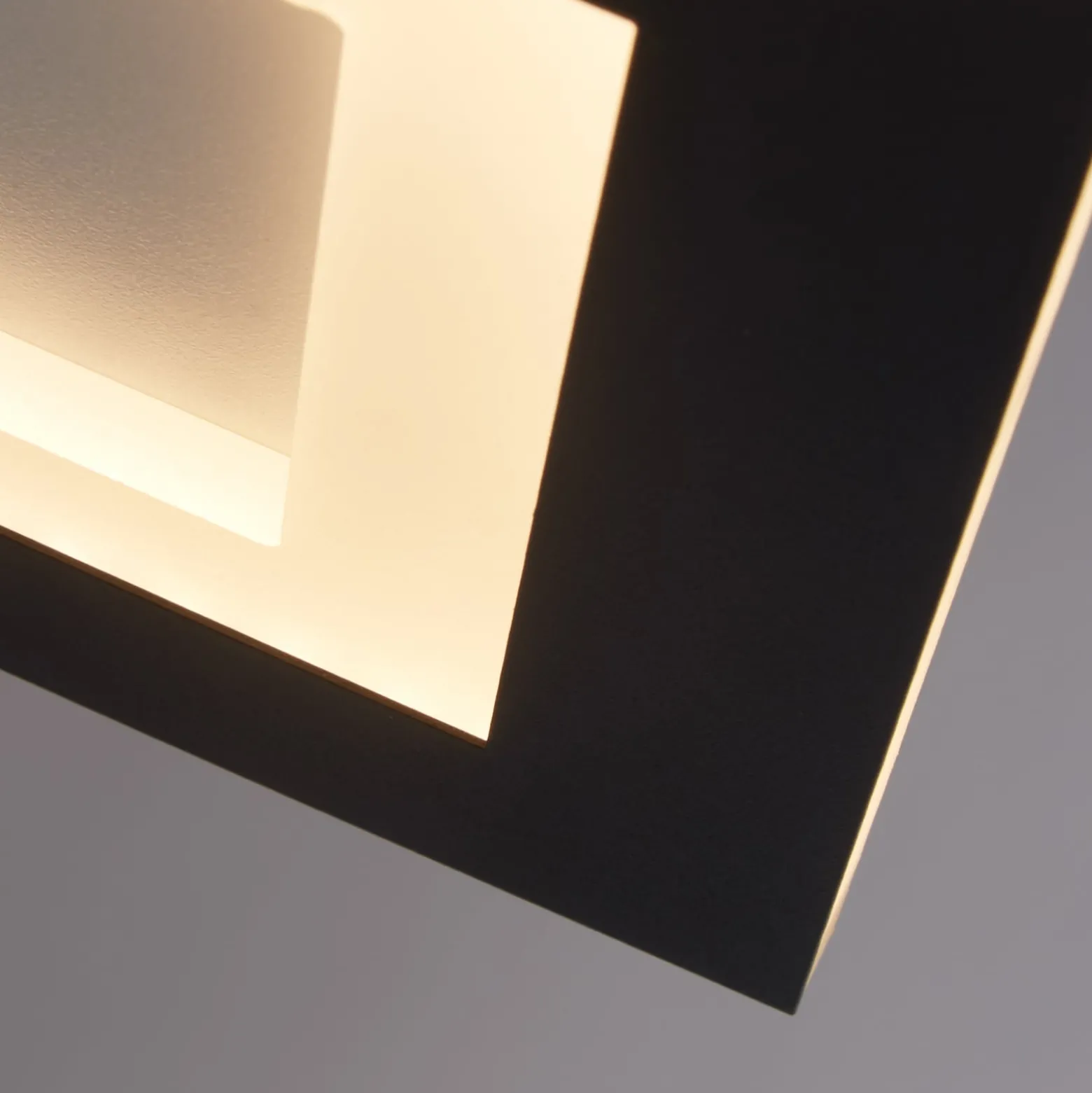 LED-Deckenlampe Squary, Länge 39 cm, schwarz/weiß Eisen, CCT