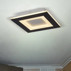 LED-Deckenlampe Squary, Länge 39 cm, schwarz/weiß Eisen, CCT