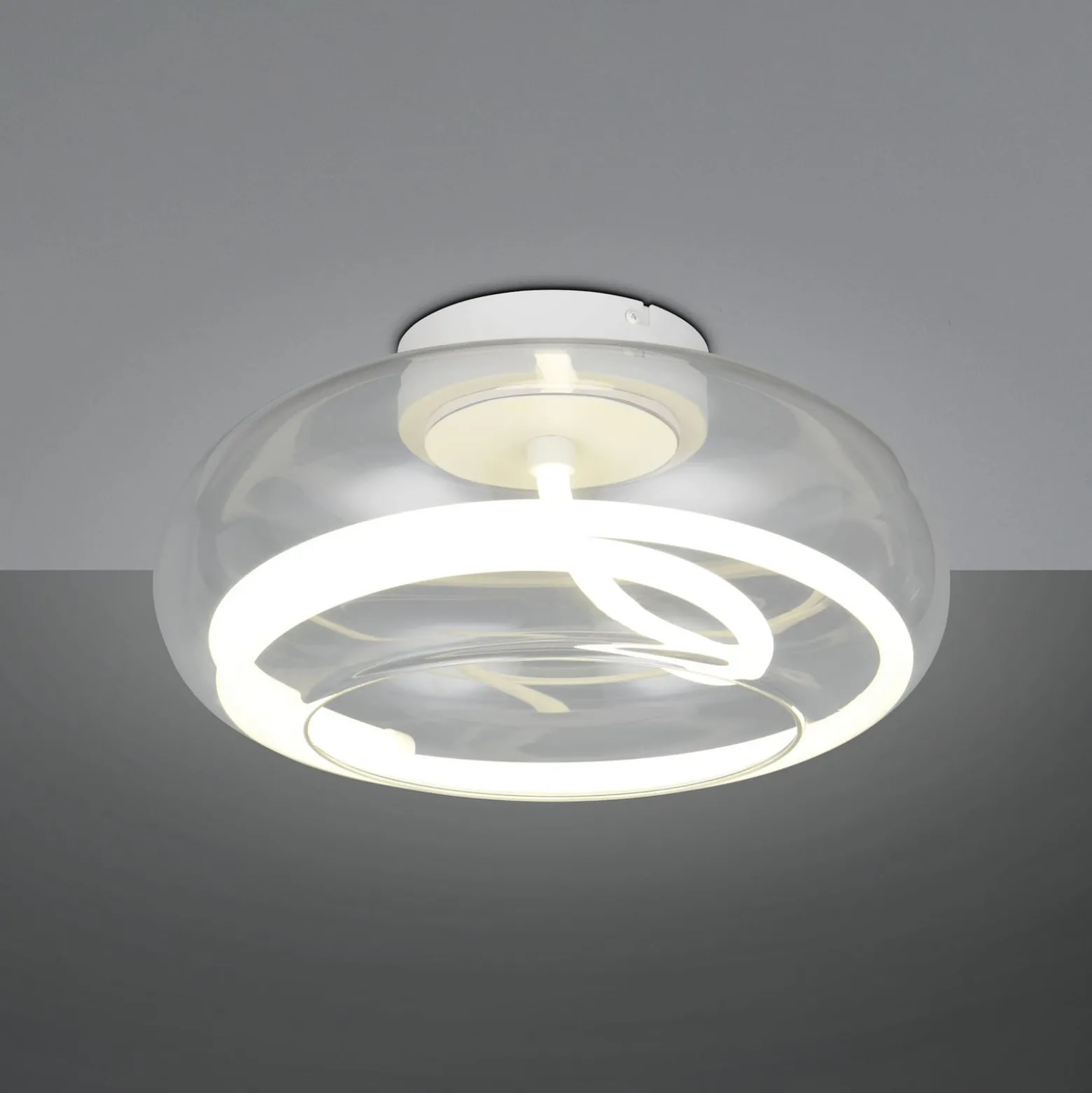 LED-Deckenlampe Tarsia, weiß matt, Ø 40 cm Glas
