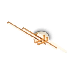 LED-Deckenlampe Tinka, hellgrau/braun, Länge 78 cm