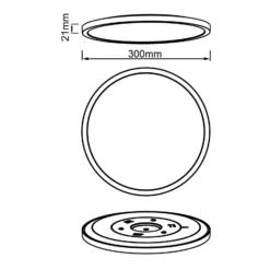 LED-Deckenlampe Tuco, dimmbar, schwarz, Kunststoff, Ø 30 cm
