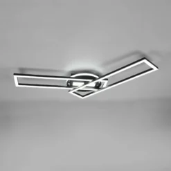 LED-Deckenlampe Twister, drehbar, Remote, schwarz