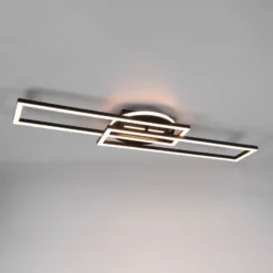 LED-Deckenlampe Twister, drehbar, Remote, schwarz