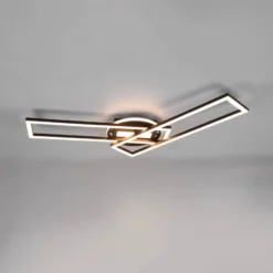 LED-Deckenlampe Twister, drehbar, Remote, schwarz