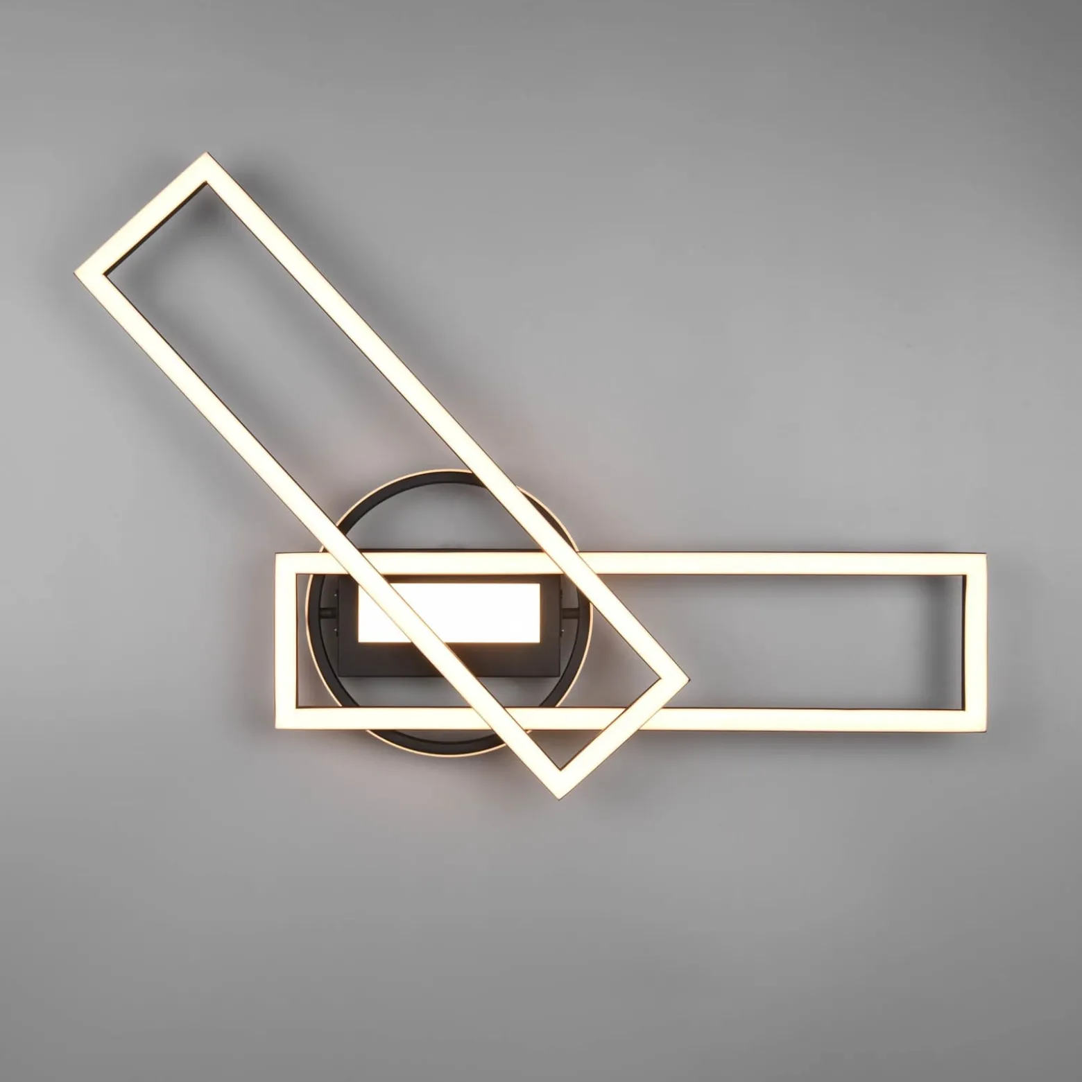 LED-Deckenlampe Twister, drehbar, Remote, schwarz
