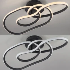 LED-Deckenlampe TWIST, schwarz, Länge 90 cm Metall switchdim