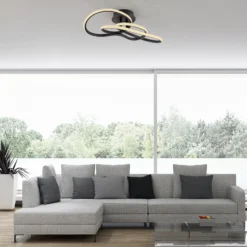 LED-Deckenlampe TWIST, schwarz, Länge 90 cm Metall switchdim