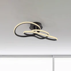 LED-Deckenlampe TWIST, schwarz, Länge 90 cm Metall switchdim