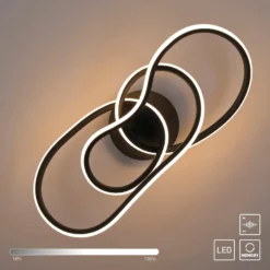 LED-Deckenlampe TWIST, schwarz, Länge 90 cm Metall switchdim