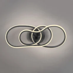LED-Deckenlampe TWIST, schwarz, Länge 90 cm Metall switchdim