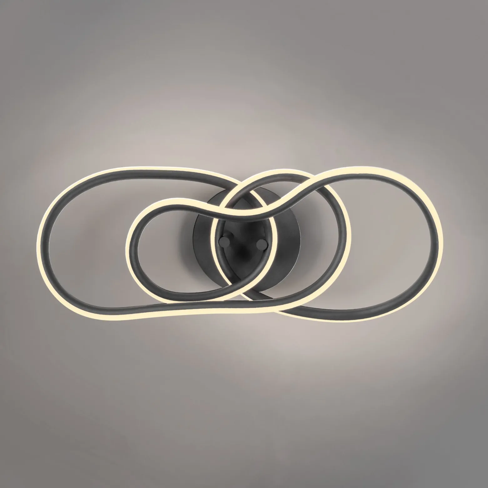 LED-Deckenlampe TWIST, schwarz, Länge 90 cm Metall switchdim