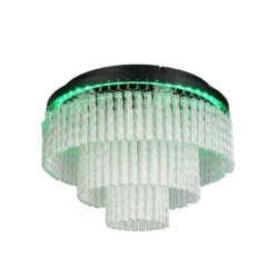 LED-Deckenlampe Vono, schwarz/klar, Ø 40 cm, CCT, RGB Remote