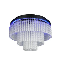 LED-Deckenlampe Vono, schwarz/klar, Ø 40 cm, CCT, RGB Remote