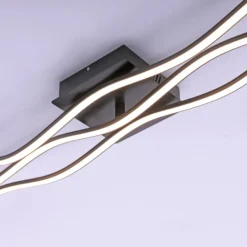 LED-Deckenlampe Wave 3.000K 137,5x16cm schwarz