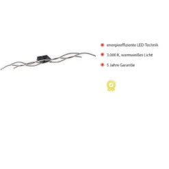 LED-Deckenlampe Wave 3.000K 137,5x16cm schwarz