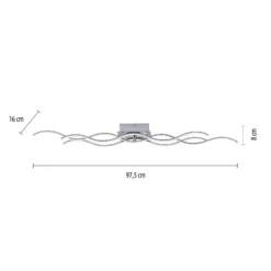 LED-Deckenlampe Wave 3.000K 97,5x16cm stahl