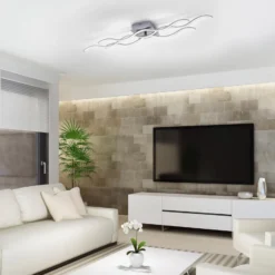 LED-Deckenlampe Wave 3.000K 97,5x16cm stahl