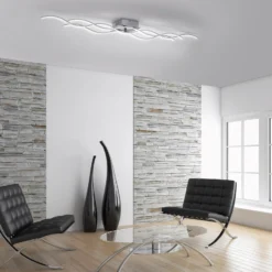 LED-Deckenlampe Wave 3.000K 139,5x16cm stahl