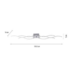 LED-Deckenlampe Wave 3.000K 139,5x16cm stahl