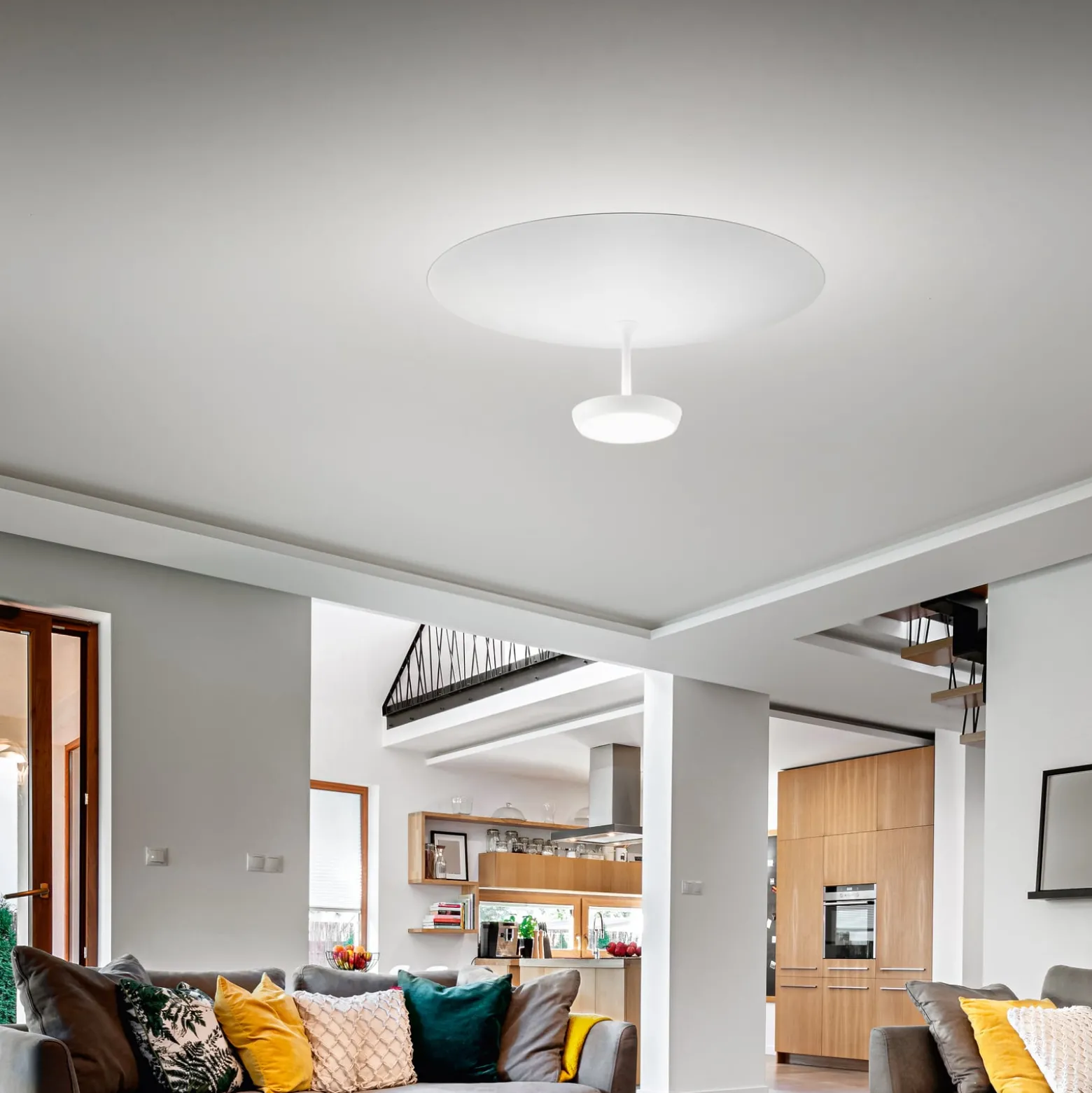 LED-Deckenlampe Yuko, weiß, Metall, 23 cm hoch, dimmbar