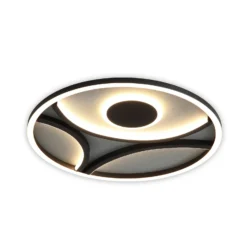 LED-Deckenlampe Zendisc, Motiv Halbkreis, Ø 39 cm, schwarz