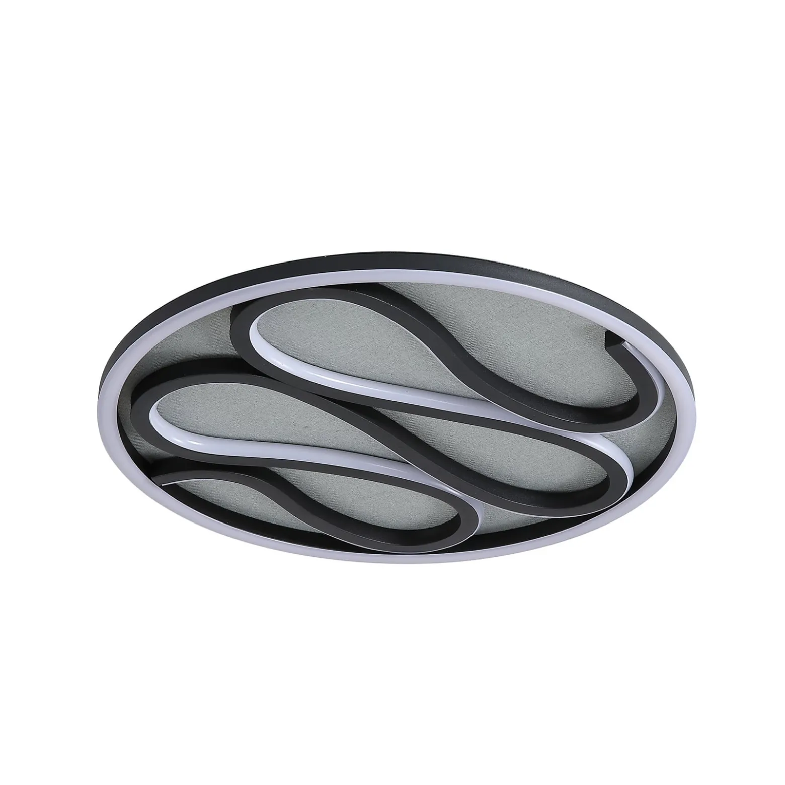 LED-Deckenlampe Zendisc, Motiv Tropfen, Ø 39 cm, schwarz