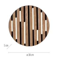 LED-Deckenleuchte Akustik, Ø 38 cm, Holz natur, Metall