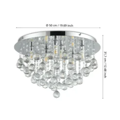 LED-Deckenleuchte Almonte mit Behang, 50cm
