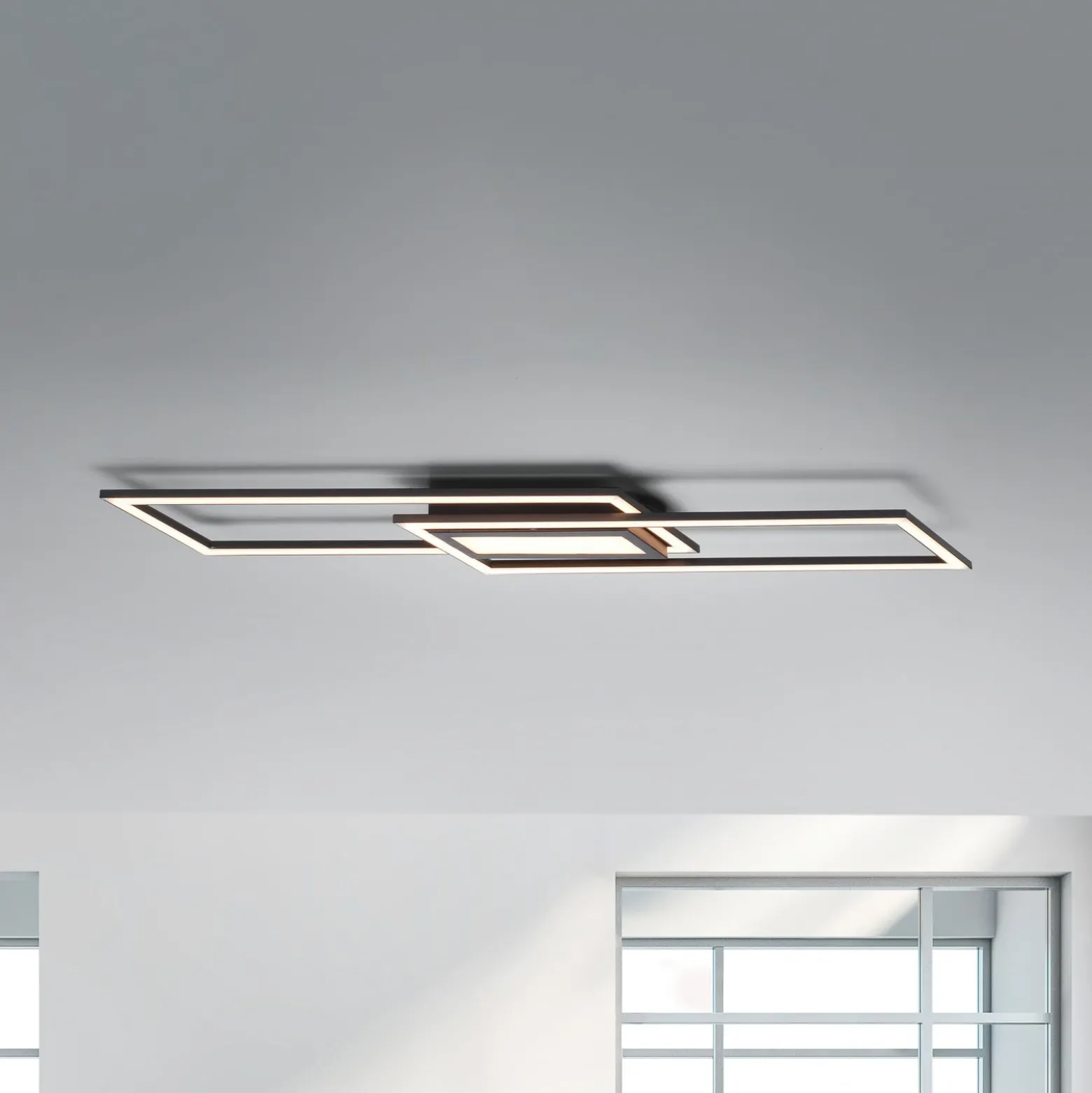 LED-Deckenleuchte Asmin, CCT, schwarz, 100x17,9cm