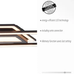 LED-Deckenleuchte Asmin, CCT, schwarz, 100x17,9cm