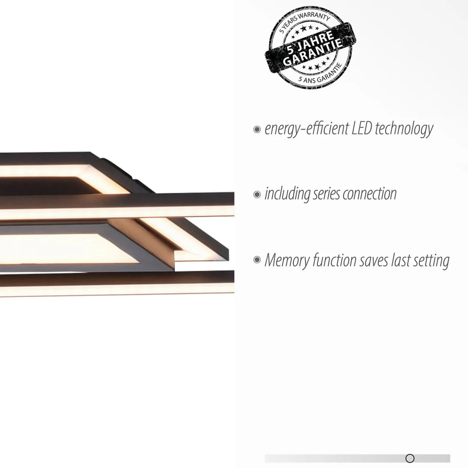 LED-Deckenleuchte Asmin, CCT, schwarz, 100x17,9cm