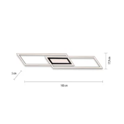 LED-Deckenleuchte Asmin, CCT, schwarz, 100x17,9cm