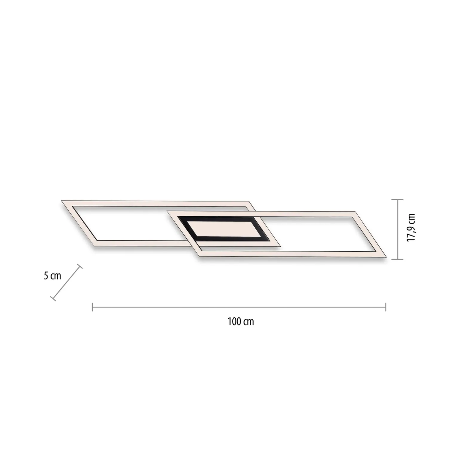 LED-Deckenleuchte Asmin, CCT, schwarz, 100x17,9cm