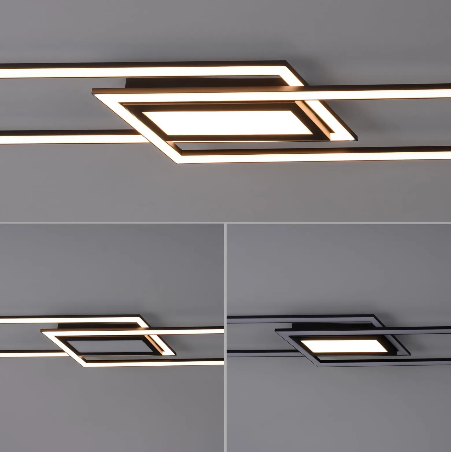 LED-Deckenleuchte Asmin, CCT, schwarz, 100x17,9cm