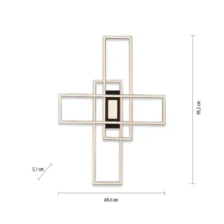 LED-Deckenleuchte Asmin, CCT, schwarz, 98,9x69,4cm
