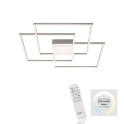 LED-Deckenleuchte Asmin, CCT, stahl, 75x75cm