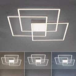 LED-Deckenleuchte Asmin, CCT, stahl, 75x75cm