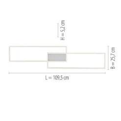 LED-Deckenleuchte Asmin, CCT, stahl, 109,5x25,7cm