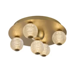 LED-Deckenleuchte Asteroid, gold, Ø 33 cm Stahl/Acryl 5-flg.