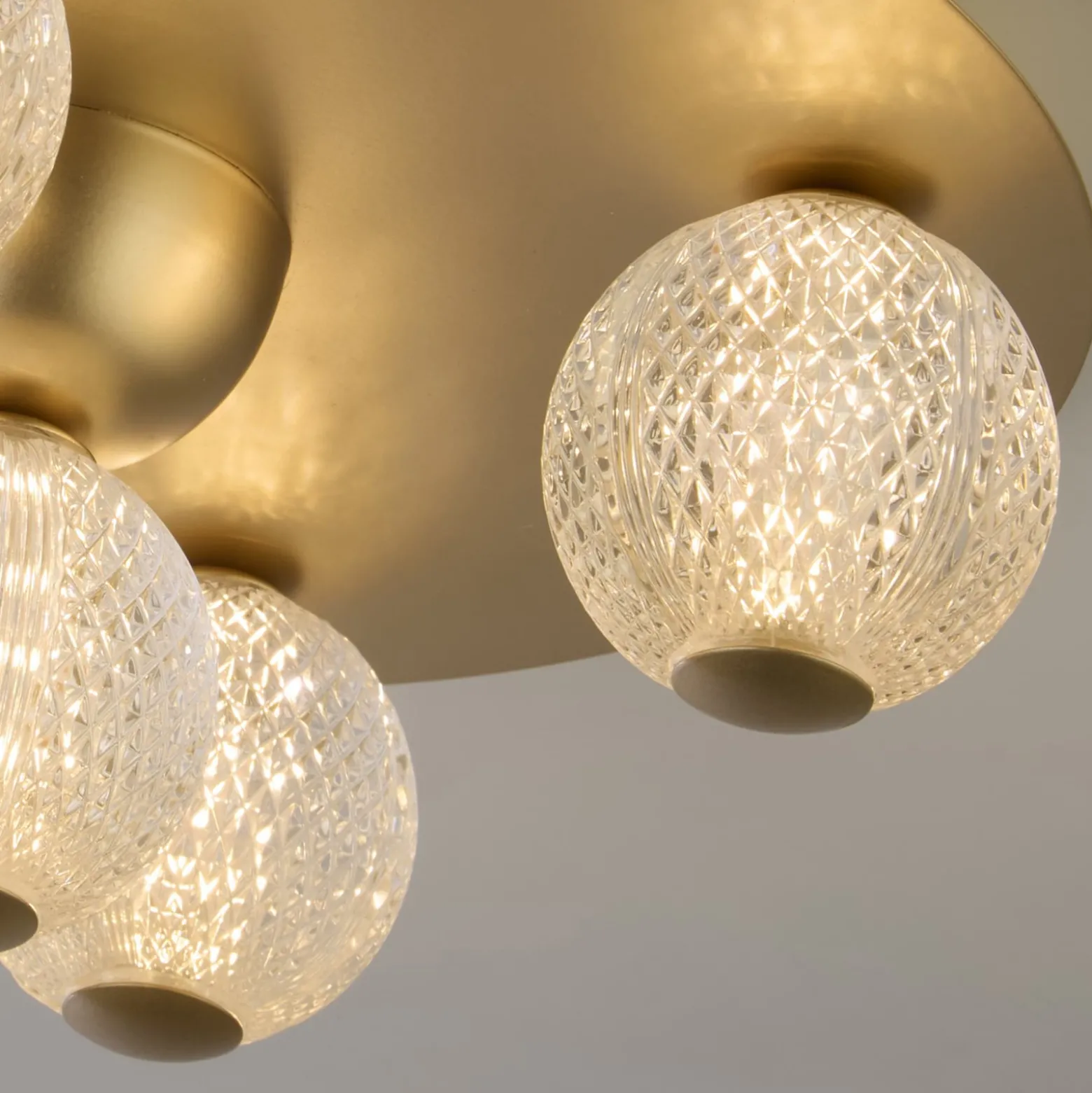 LED-Deckenleuchte Asteroid, gold, Ø 33 cm Stahl/Acryl 5-flg.