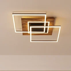 LED-Deckenleuchte Atacama M Plus, eiche/schwarz, Holz, RGBW