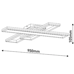 LED-Deckenleuchte Bantry, drei Rechtecke, CCT, RGB