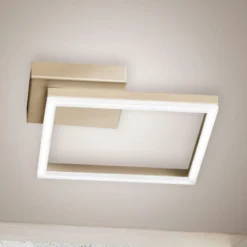 LED-Deckenleuchte Bard, 27x27cm, Mattgold-Finish